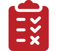 red clip board with checklist