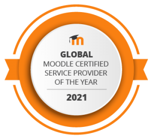 2021 Moodle Global Certified Partner of the Year badge