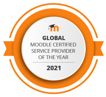 2021 Moodle Global Certified Partner of the Year badge